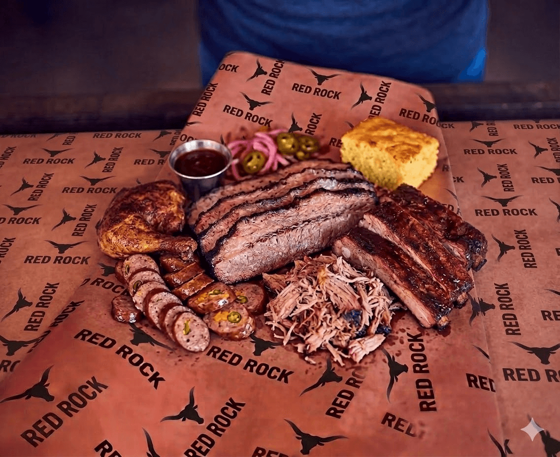 Smoked meats on butchers paper