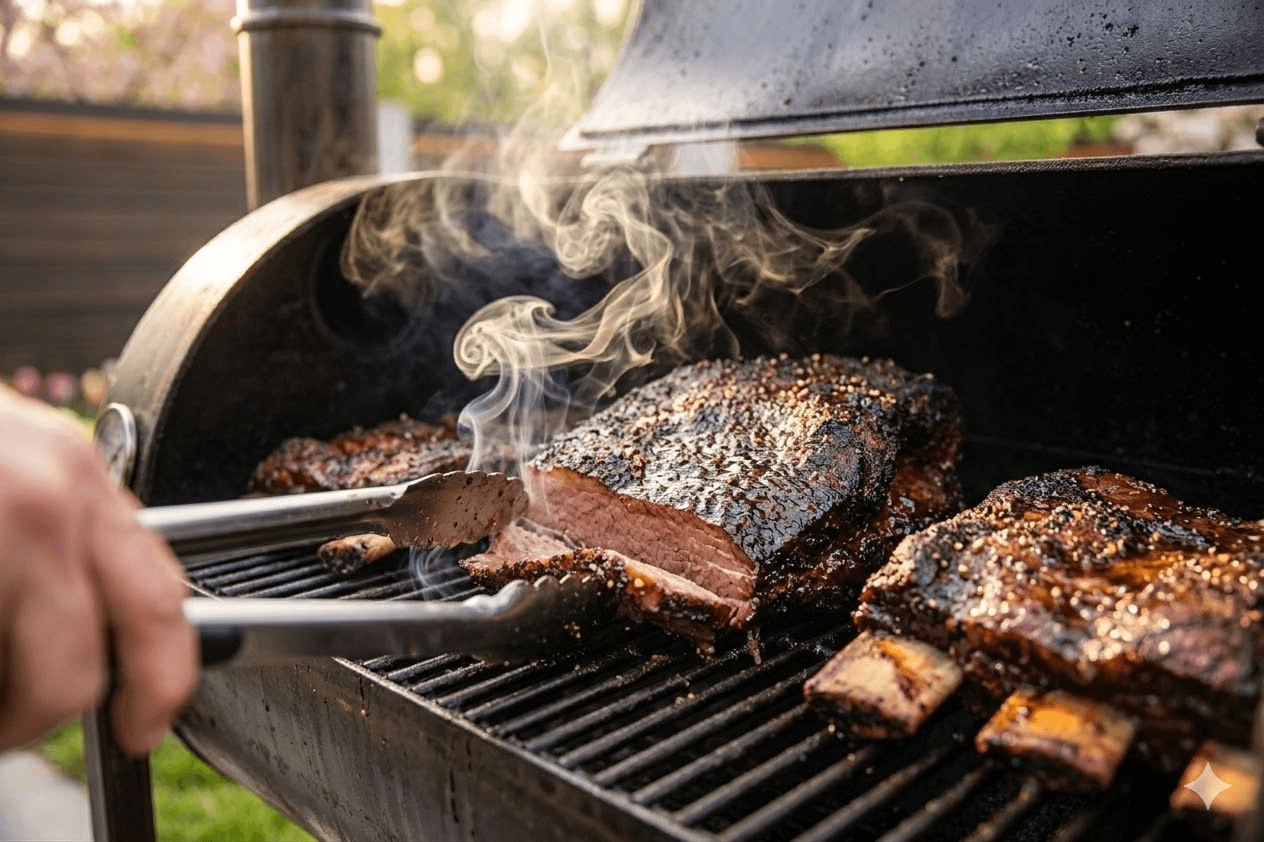 Perfectly smoked meats on the grill